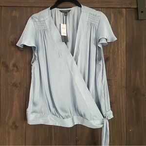 Banana Republic Women’s Wrap Blouse – Size L – Sky Blue – NWT
